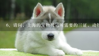 请问，上海的宠物托运所需要的三证，动物检疫合格证