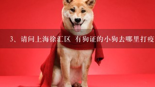 请问上海徐汇区 有狗证的小狗去哪里打疫苗 谢谢！