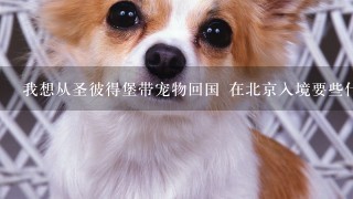 我想从圣彼得堡带宠物回国 在北京入境要些什么手续 多少公斤以下的狗狗不用做检疫？