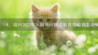 请问2022年从国外回到北京携带的猫怎么隔离？