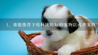 谁能推荐下桂林比较好的宠物店或者宠物医院？