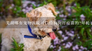 芜湖哪有宠物医院可以给狗狗打疫苗的?拜托了各位 谢谢